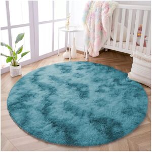 Imperial Rooms (120 CM x 120 CM- Circle Round Rug, Tie Dye Teal) Shaggy Large Rugs Non Slip Bed Imperial Rooms (120 CM x 120 CM- Circle Round Rug, Tie Dye Teal) Shaggy Large Rugs Non Slip Bed