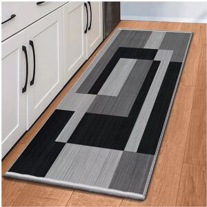 SUPREME BEDDING LTD (60x220 cm _ Geometric Printed Runner Rugs Outdoor Indoor, Milo Black & Grey) Ha SUPREME BEDDING LTD (60x220 cm _ Geometric Printed Runner Rugs Outdoor Indoor, Milo Black & Grey) Ha