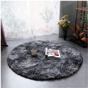 Yorkshire Bedding (Tye Dye Silver, 120cm x 120cm (4ft x 4ft)_Round Rug.) Extra Large Shaggy Rugs N Yorkshire Bedding (Tye Dye Silver, 120cm x 120cm (4ft x 4ft)_Round Rug.) Extra Large Shaggy Rugs N