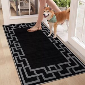 Imperial Rooms (60 x 110 cm (2 ft x 3 ft 7 in)– Large Door Mat/Entryway Rug/Bath Mat, Black Gre Imperial Rooms (60 x 110 cm (2 ft x 3 ft 7 in)– Large Door Mat/Entryway Rug/Bath Mat, Black Gre
