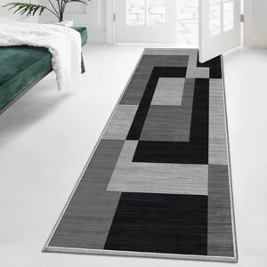 Imperial Rooms (60 x 220 cm (2 ft x 7 ft 7 in)– Living Room Kitchen Runner Rug, Black Grey Silv Imperial Rooms (60 x 220 cm (2 ft x 7 ft 7 in)– Living Room Kitchen Runner Rug, Black Grey Silv