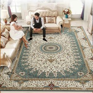 Oxford Homeware (Willow Teal, 200 x 290 cm (6 ft. 7 in x 9 ft. 6 in)) Traditional Nonslip Rugs E Oxford Homeware (Willow Teal, 200 x 290 cm (6 ft. 7 in x 9 ft. 6 in)) Traditional Nonslip Rugs E