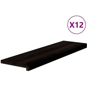 vidaXL Model 5256 - Dark Brown Solid Wood Oak Stair Treads - Stair Treads vidaXL Model 5256 - Dark Brown Solid Wood Oak Stair Treads - Stair Treads