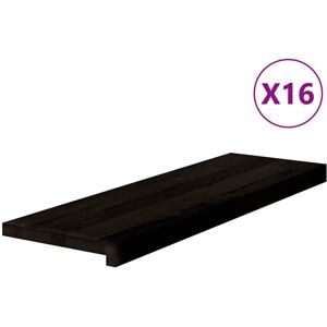 vidaXL Oak Stair Treads 16 pcs Dark Brown - Stair Treads vidaXL Oak Stair Treads 16 pcs Dark Brown - Stair Treads