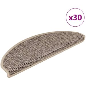 vidaXL Dark Beige 65x21x4cm Self-adhesive Stair Mats - Stair Treads vidaXL Dark Beige 65x21x4cm Self-adhesive Stair Mats - Stair Treads