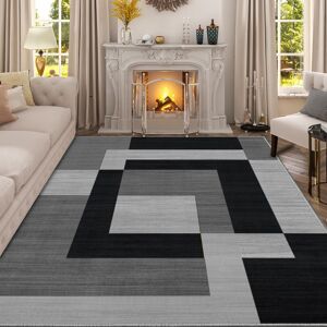 Imperial Rooms Black Grey Rugs 120 x 170 CM Modern Printed Carpets Non-Slip Area Rug Imperial Rooms Black Grey Rugs 120 x 170 CM Modern Printed Carpets Non-Slip Area Rug