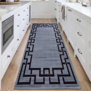 SUPREME BEDDING LTD (80cm x 150cm (2ft 6" x 5ft)- Large Runner Rug/Carpet, Grey Black) Non Slip Mode SUPREME BEDDING LTD (80cm x 150cm (2ft 6" x 5ft)- Large Runner Rug/Carpet, Grey Black) Non Slip Mode