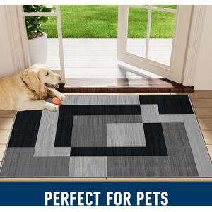 Imperial Rooms (40x60 CM- Small Doormat, Black Grey Mat) Washable Door Mats Small Rug Carpet In Imperial Rooms (40x60 CM- Small Doormat, Black Grey Mat) Washable Door Mats Small Rug Carpet In