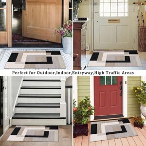 Imperial Rooms (60x110 CM- Large Doormat, Black Beige Cream Mat) Washable Door Mats Small Rug C Imperial Rooms (60x110 CM- Large Doormat, Black Beige Cream Mat) Washable Door Mats Small Rug C