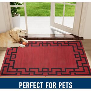 Imperial Rooms (40x60 CM- Small Doormat, Black Red Mat) Washable Door Mats Small Rug Carpet Ind Imperial Rooms (40x60 CM- Small Doormat, Black Red Mat) Washable Door Mats Small Rug Carpet Ind
