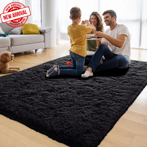 Moonlight Bedding Limited (120 x 170 cm (4ft x 5ft 6in), Black) Xtra Large Area Rugs Nonslip Soft Shaggy F Moonlight Bedding Limited (120 x 170 cm (4ft x 5ft 6in), Black) Xtra Large Area Rugs Nonslip Soft Shaggy F