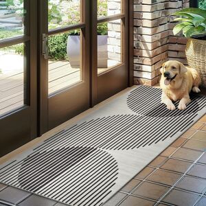 SUPREME BEDDING LTD (60cm x 220cm (2ft x 7ft 3")- Runner Rug/Carpet, Black Waves) Non Slip Modern Ru SUPREME BEDDING LTD (60cm x 220cm (2ft x 7ft 3")- Runner Rug/Carpet, Black Waves) Non Slip Modern Ru