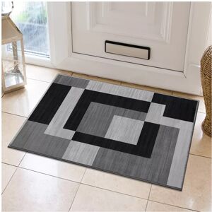 SUPREME BEDDING LTD (40cm x 60cm ( 1 ft 4" x 2 ft)- Small Door/Bath Mat, Milo Black Grey) Non Slip M SUPREME BEDDING LTD (40cm x 60cm ( 1 ft 4" x 2 ft)- Small Door/Bath Mat, Milo Black Grey) Non Slip M