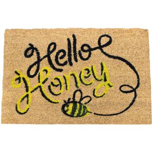Rapide 60x40cm Coir Door Mat Hello Honey Text Entrance Mat Rug Anti-Slip Dirt Scraper Rapide 60x40cm Coir Door Mat Hello Honey Text Entrance Mat Rug Anti-Slip Dirt Scraper