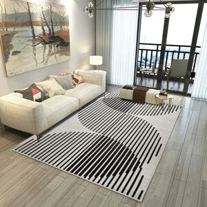 BedLooms (Black Waves, 160 x 230 cm (5.2 ft x 7.5 ft)) Printed Rug Modern Area Carpet - N BedLooms (Black Waves, 160 x 230 cm (5.2 ft x 7.5 ft)) Printed Rug Modern Area Carpet - N