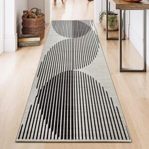 BedLooms (Black Waves, 80 x 150 cm (2.6 ft x 5 ft)) Printed Rug Modern Area Carpet - Non BedLooms (Black Waves, 80 x 150 cm (2.6 ft x 5 ft)) Printed Rug Modern Area Carpet - Non