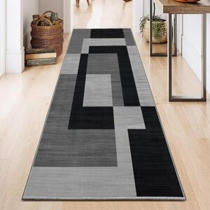 BedLooms (Milo Black Grey, 80 x 150 cm (2.6 ft x 5 ft)) Printed Rug Modern Area Carpet - BedLooms (Milo Black Grey, 80 x 150 cm (2.6 ft x 5 ft)) Printed Rug Modern Area Carpet -