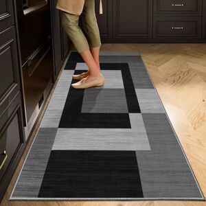 BedLooms (Milo Black Grey, 60 x 220 cm (2 ft x 7 ft)) Printed Rug Modern Area Carpet - No BedLooms (Milo Black Grey, 60 x 220 cm (2 ft x 7 ft)) Printed Rug Modern Area Carpet - No