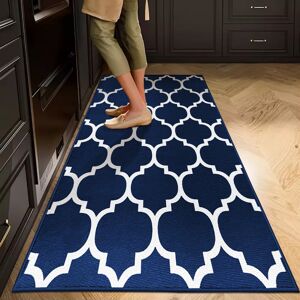 BedLooms (Ava Navy, 60 x 220 cm (2 ft x 7 ft)) Printed Rug Modern Area Carpet - Non Slip BedLooms (Ava Navy, 60 x 220 cm (2 ft x 7 ft)) Printed Rug Modern Area Carpet - Non Slip