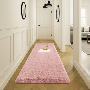 Moonlight Bedding Limited (Medium Runner (60x220cm), Pink Shaggy Rug) Non Slip Shaggy Rugs & Printed Runne Moonlight Bedding Limited (Medium Runner (60x220cm), Pink Shaggy Rug) Non Slip Shaggy Rugs & Printed Runne