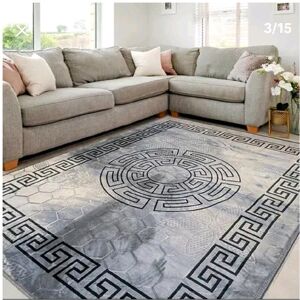 Unbranded (Greek Grey, 160x230cm) Premium Soft Hexagon Greek Area Rug – Non-Slip, Machine Unbranded (Greek Grey, 160x230cm) Premium Soft Hexagon Greek Area Rug – Non-Slip, Machine