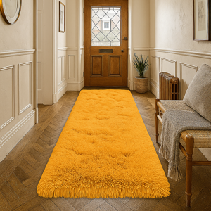 Moonlight Bedding Limited (Large Runner (80x300cm), Ochre Shaggy Rug) Non Slip Shaggy Rugs & Printed Runne Moonlight Bedding Limited (Large Runner (80x300cm), Ochre Shaggy Rug) Non Slip Shaggy Rugs & Printed Runne