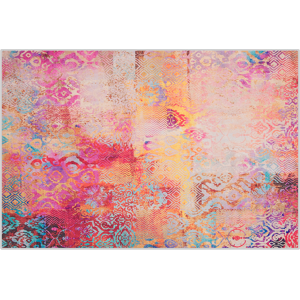 Beliani Area Rug - Multicolour Polyester Abstract Pattern 140x200cm Beliani Area Rug - Multicolour Polyester Abstract Pattern 140x200cm