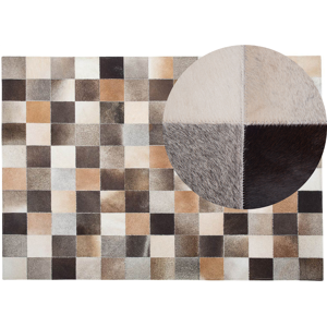 Beliani Leather Multicolour Patchwork Area Rug - 160x230cm - Durable Beliani Leather Multicolour Patchwork Area Rug - 160x230cm - Durable