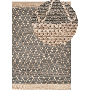 Beliani Rug Tellikaya Grey - Rug 200x300cm, Handwoven, Natural Material Beliani Rug Tellikaya Grey - Rug 200x300cm, Handwoven, Natural Material