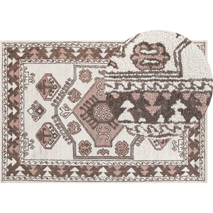 Beliani Wool Area Rug Multicolour 140 x 200 cm Hand Tufted Geometric Pattern - Area Rug Beliani Wool Area Rug Multicolour 140 x 200 cm Hand Tufted Geometric Pattern - Area Rug