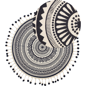 Beliani Model - Cotton Round Rug - 120cm Diameter - Living Room Beliani Model - Cotton Round Rug - 120cm Diameter - Living Room