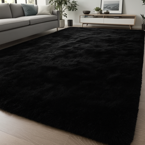 Moonlight Bedding Limited (160 x 230 cm (5ft 3in x 7ft 6in), Black) Xtra Large Area Rugs Nonslip Soft Shag Moonlight Bedding Limited (160 x 230 cm (5ft 3in x 7ft 6in), Black) Xtra Large Area Rugs Nonslip Soft Shag