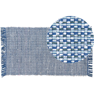 Beliani Cotton Blue Rug 80x150cm - Rug Beliani Cotton Blue Rug 80x150cm - Rug