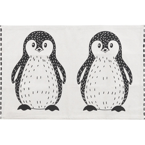 Beliani Childrens Rug Penguin Print Cotton 60x90cm - Area Rug Beliani Childrens Rug Penguin Print Cotton 60x90cm - Area Rug