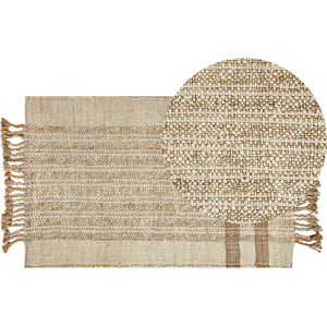 Beliani Jute Area Rug - Beige - 80x150cm - Rectangular - Boho Style Beliani Jute Area Rug - Beige - 80x150cm - Rectangular - Boho Style