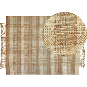 Beliani Jute Area Rug - Rectangular, Beige - 140x200cm - Boho Style Beliani Jute Area Rug - Rectangular, Beige - 140x200cm - Boho Style
