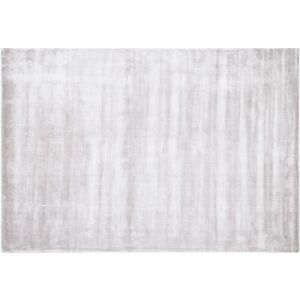 Beliani Light Grey Viscose Area Rug - Modern, 140x200cm Beliani Light Grey Viscose Area Rug - Modern, 140x200cm