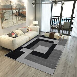 SUPREME BEDDING LTD (MILO BLACK GREY, 160cm x 230cm (5ft 2" x 7ft 5")- Area Rug/Carpet) Non Slip Are SUPREME BEDDING LTD (MILO BLACK GREY, 160cm x 230cm (5ft 2" x 7ft 5")- Area Rug/Carpet) Non Slip Are