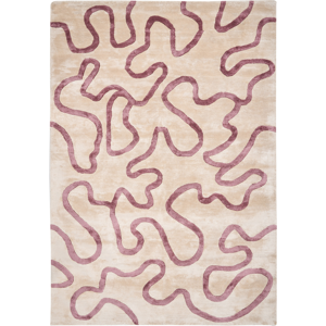 Beliani Beige Pink Abstract Pattern Area Rug - Modern Style 160x230cm Beliani Beige Pink Abstract Pattern Area Rug - Modern Style 160x230cm