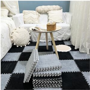 Unbranded Flooring 10Pc Fluffy Interlocking Carpet Tiles With Border Plush Foam Play Mats Unbranded Flooring 10Pc Fluffy Interlocking Carpet Tiles With Border Plush Foam Play Mats
