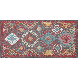 Beliani Wool Multicolour Rug - 80x150cm - Oriental Pattern Beliani Wool Multicolour Rug - 80x150cm - Oriental Pattern