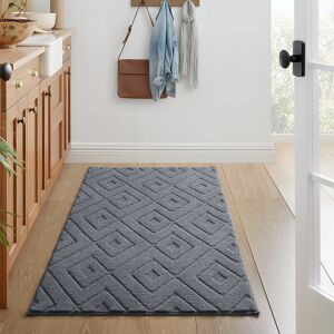 Imperial Rooms (80x150cm - Runner/Kitchen Rug, Rhombus Grey) High Low Pile Shaggy Geometric Rug Imperial Rooms (80x150cm - Runner/Kitchen Rug, Rhombus Grey) High Low Pile Shaggy Geometric Rug