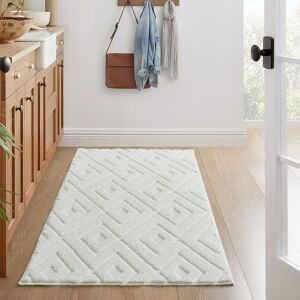 Imperial Rooms (80x150cm - Runner/Kitchen Rug, Rhombus Cream) High Low Pile Shaggy Geometric Ru Imperial Rooms (80x150cm - Runner/Kitchen Rug, Rhombus Cream) High Low Pile Shaggy Geometric Ru