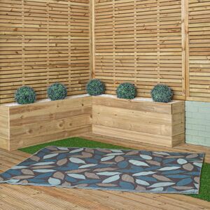 Smart Garden Products 1.5m x 2.1m Flora Leaves Large Outdoor Alfresco Patio Rug Mat in Blue Smart Garden Products 1.5m x 2.1m Flora Leaves Large Outdoor Alfresco Patio Rug Mat in Blue