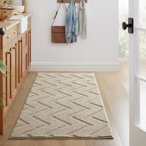 Imperial Rooms (60x110cm- Runner/Kitchen Rug, Zig Zag Beige) High Low Pile Shaggy Geometric Rug Imperial Rooms (60x110cm- Runner/Kitchen Rug, Zig Zag Beige) High Low Pile Shaggy Geometric Rug