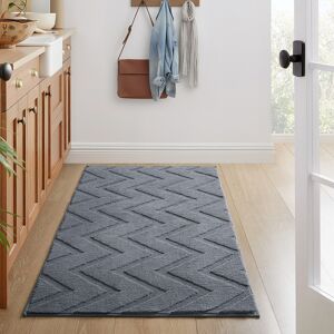 Imperial Rooms (80x150cm - Runner/Kitchen Rug, Zig Zag Grey) High Low Pile Shaggy Geometric Rug Imperial Rooms (80x150cm - Runner/Kitchen Rug, Zig Zag Grey) High Low Pile Shaggy Geometric Rug
