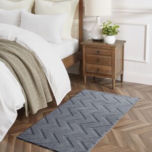 Imperial Rooms (60x110cm - Bedside Rug, Zig Zag Grey) High Low Pile Shaggy Geometric Rug - Mode Imperial Rooms (60x110cm - Bedside Rug, Zig Zag Grey) High Low Pile Shaggy Geometric Rug - Mode