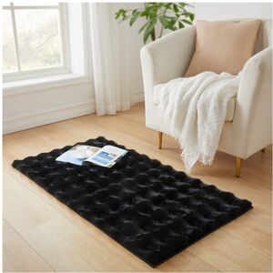 Imperial Rooms (60x110cm (Bedside Rug), Black) Bubble Rug-Thick Non Slip Ultra Soft Fluffy Faux Imperial Rooms (60x110cm (Bedside Rug), Black) Bubble Rug-Thick Non Slip Ultra Soft Fluffy Faux