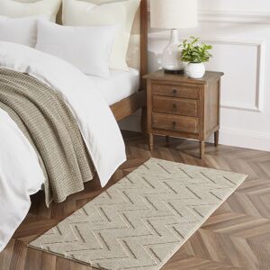 Imperial Rooms (60x110cm - Bedside Rug, Zig Zag Beige) High Low Pile Shaggy Geometric Rug - Mod Imperial Rooms (60x110cm - Bedside Rug, Zig Zag Beige) High Low Pile Shaggy Geometric Rug - Mod