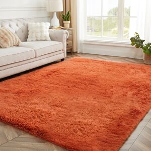 Oxford Homeware (160 cm x 230 cm (5ft 4 in x 7ft 8 in)-Bedroom Carpets, Rust) Non Slip Shaggy La Oxford Homeware (160 cm x 230 cm (5ft 4 in x 7ft 8 in)-Bedroom Carpets, Rust) Non Slip Shaggy La